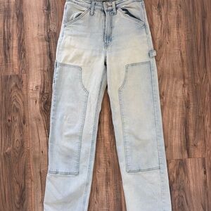 Wild Fable Super High-Rise Straight Cargo Jeans Light Blue